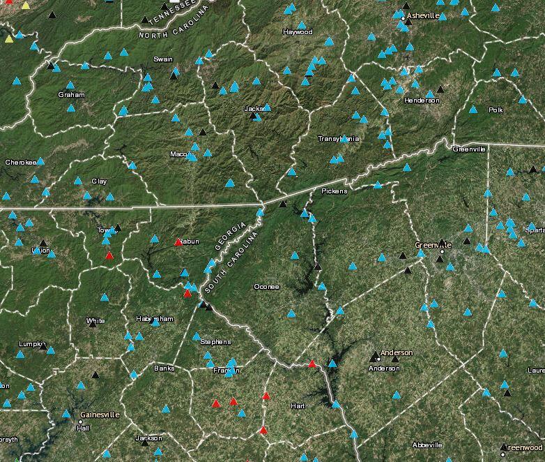 Image from Streamstats application of Georgia, North and South Carolina