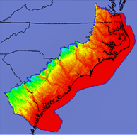 Land surface elevations of the study area range from 0 to 700 feet