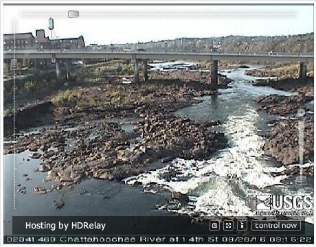 Live webcam video at Chattahoochee River at 14th St, at Columbus, Ga (02341460)