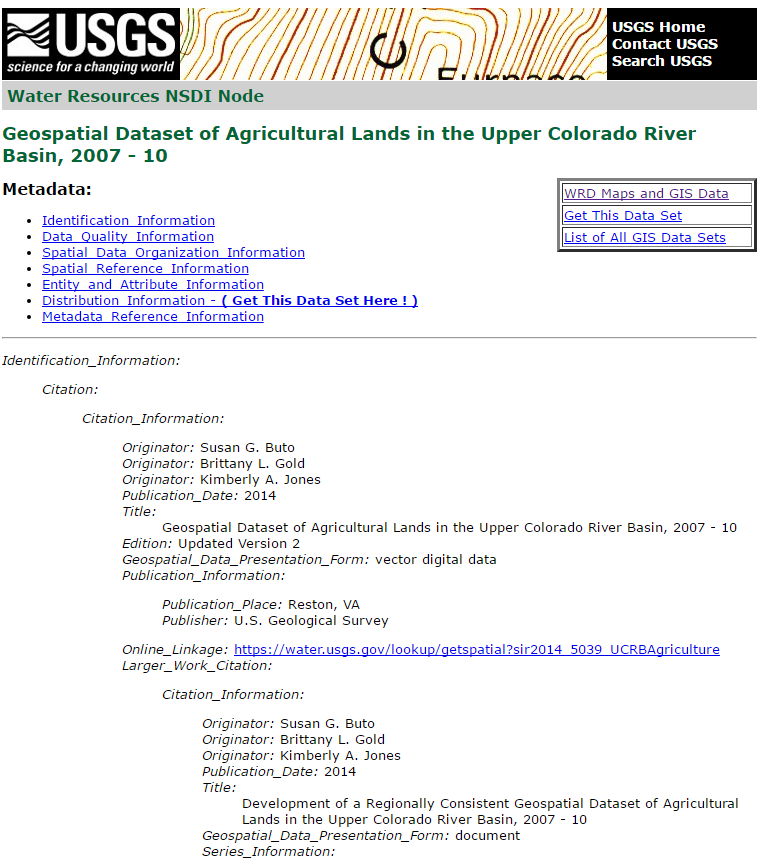 Screen shot of NSDI node for SIR 2014-5039