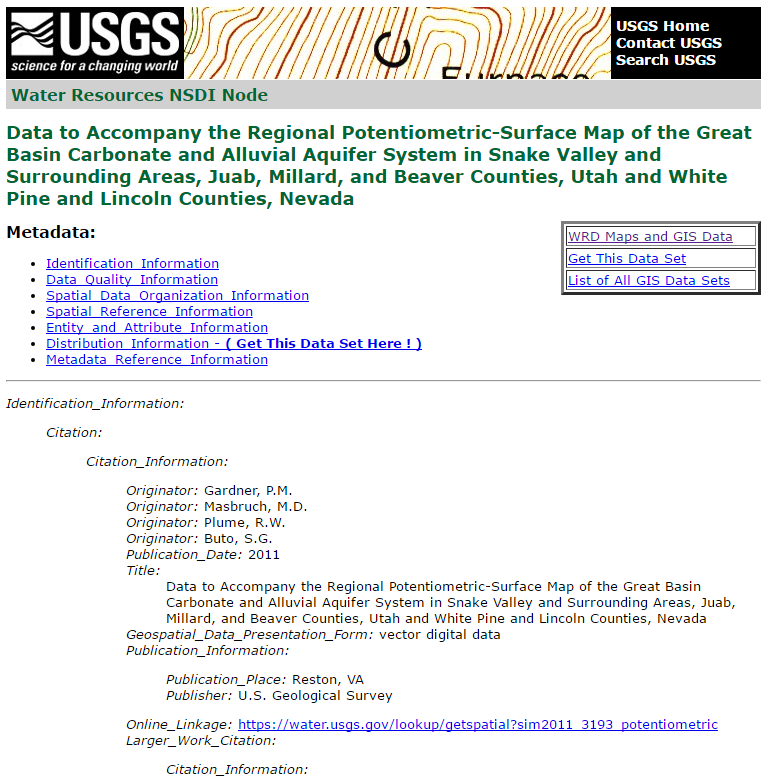 Screen shot of NSDI node for SIM 2011-3193