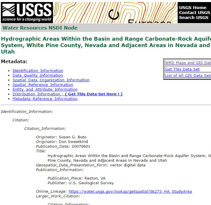 Screen shot of NSDI node for HA-694-C