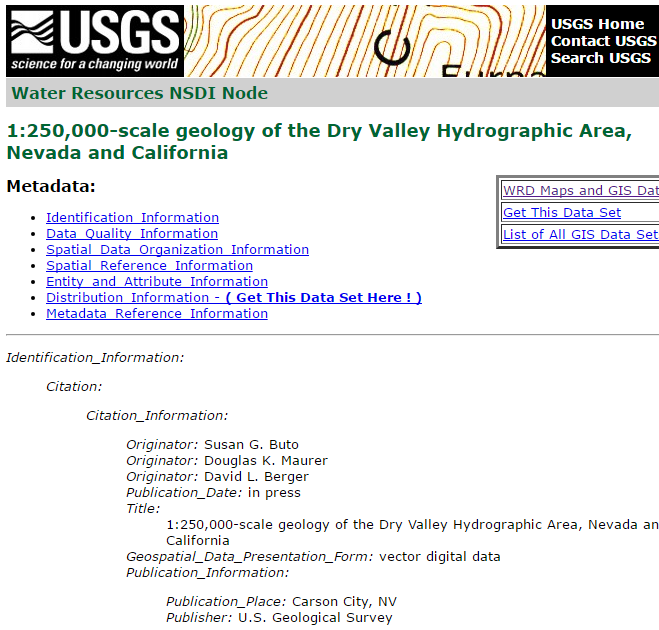 Screen shot of NSDI node for SIR 2004-5155
