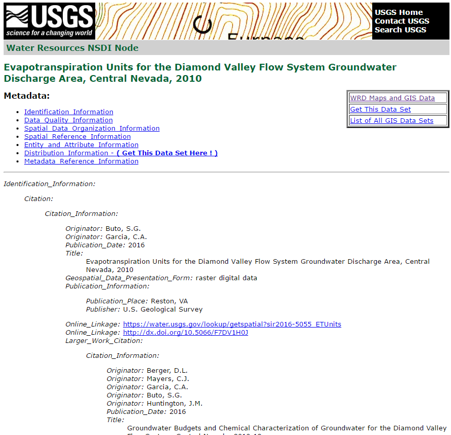 Screen shot of NSDI node for SIR 2015-5055