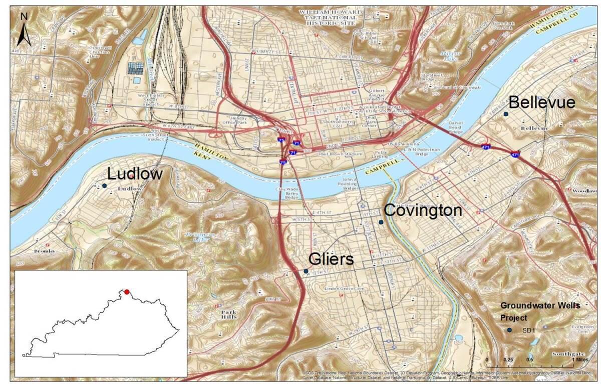 Location map of the Northern Sanitation District monitoring sites
