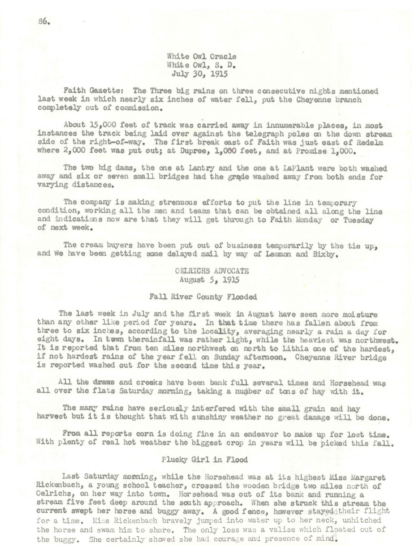 White Owl Oracle (July 30, 1915) Page 86