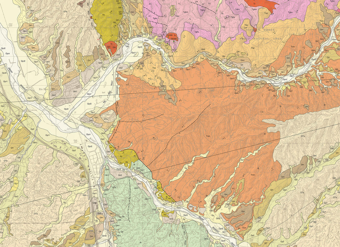 Detail from Geologic map of the Rio Rico and Nogales 7.5’ quadrangles, Santa Cruz County, Arizona