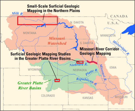 Project locations in relation to Missouri Watershed