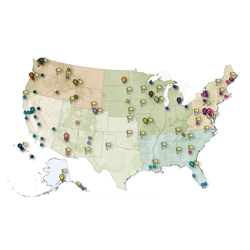Map of Ecosystem science centers, field stations, and cooperative research units