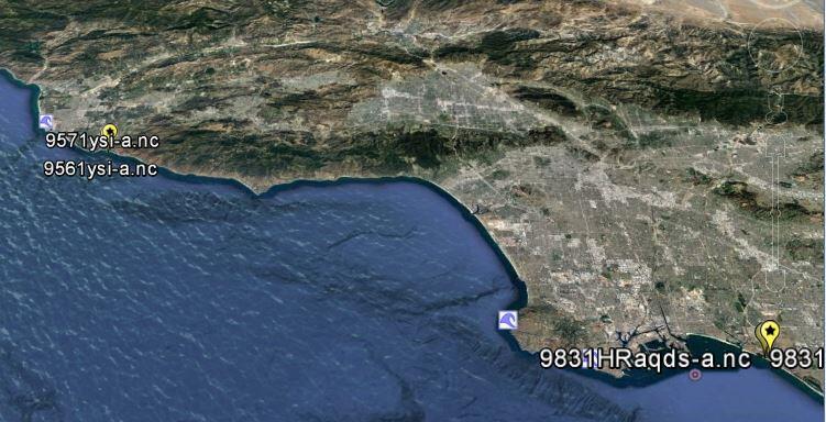 Screen grab of study sites for Southern California Coastal Wetlands data release 