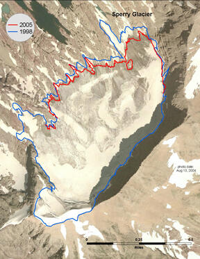 Sperry Glacier margin map.