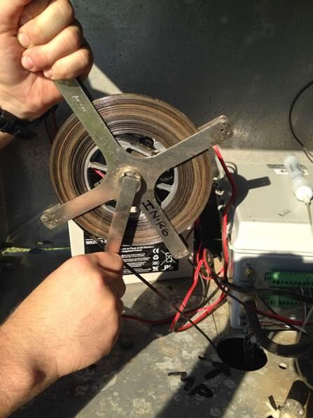 Steel tape used for measuring water level depth in wells