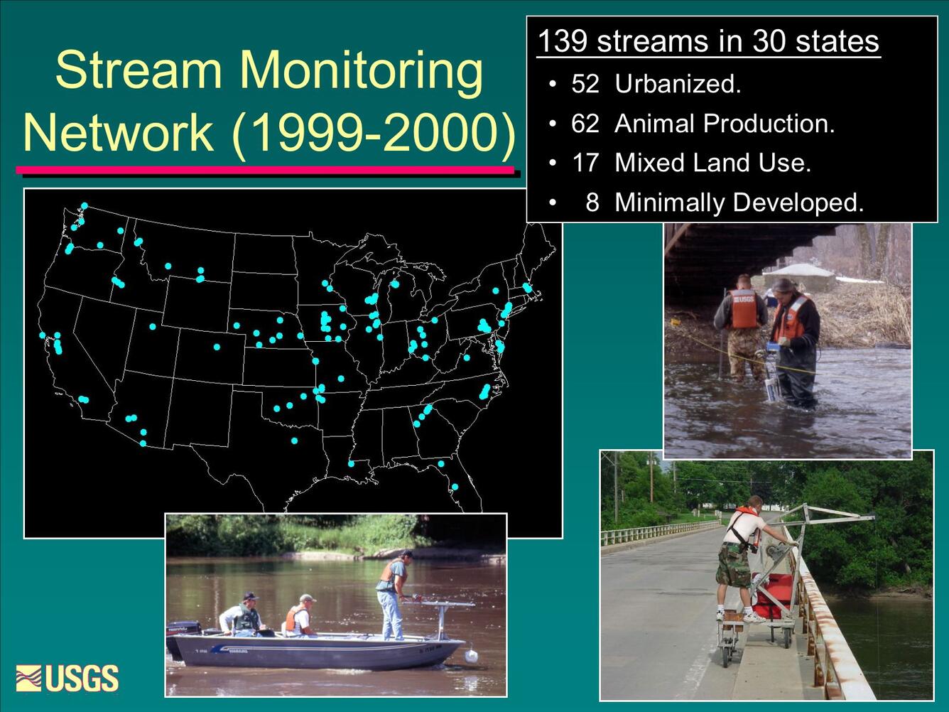 During the National Stream Reconnaissance for Emerging Contaminants Project USGS scientists collected water samples from a netwo