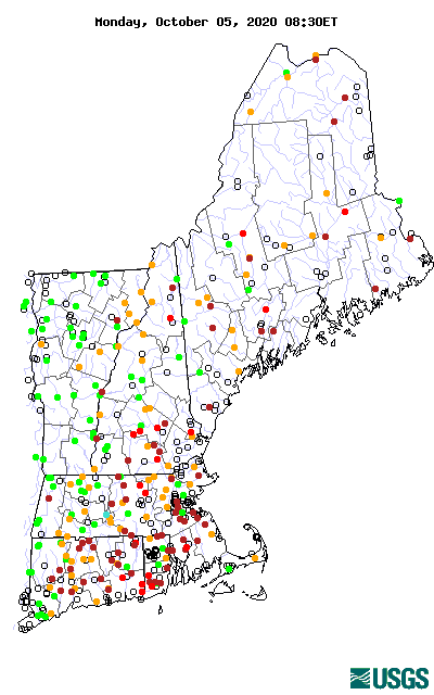 Map of New England streamflow