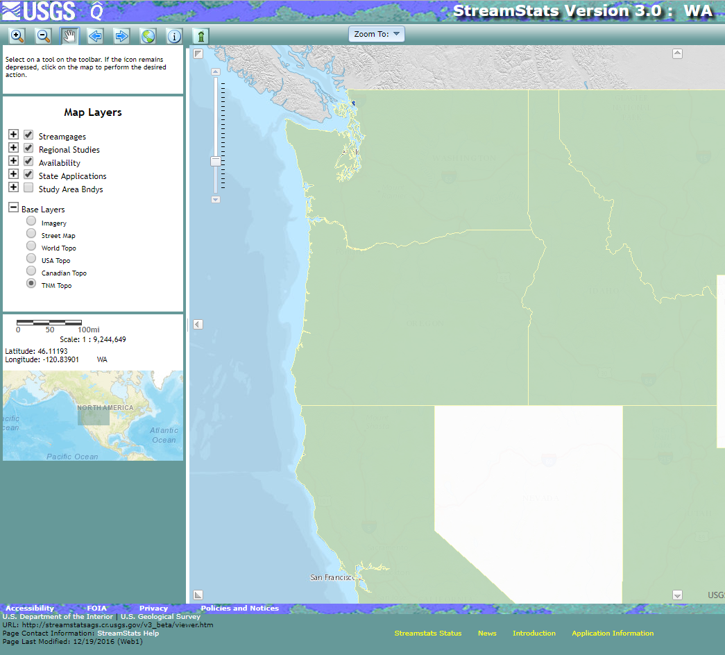 USGS StreamStats for Washington