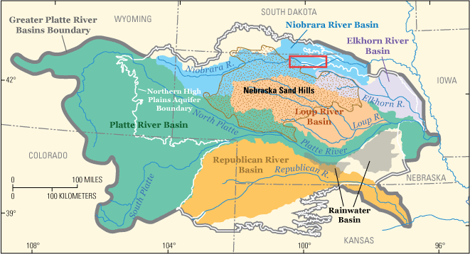 Greater Platte River Basins map showing project location