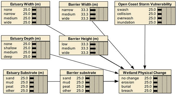 Conceptual diagram illustrating the integration of factors driving wetland physical change.