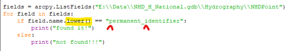 New code snippet for testing NHD 2.31 and WBD attribute names