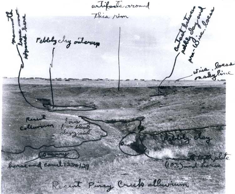 Photo of Lamb Spring site with original notes