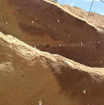 Shear zone and fault-scarp-derived colluvium along the Wasatch fault zone 