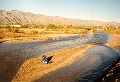 Scientist conducting SNMR research in Arizona