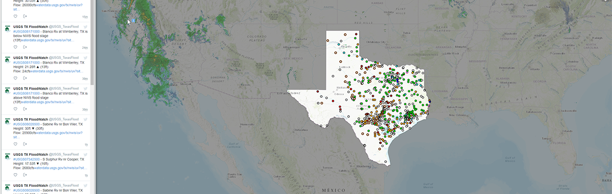 Screen shot of the Texas Water Dashboard