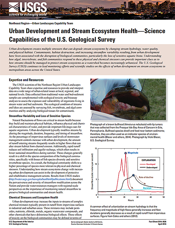 Urban Development and Stream Ecosystem Health - Northeast Region Science Capability