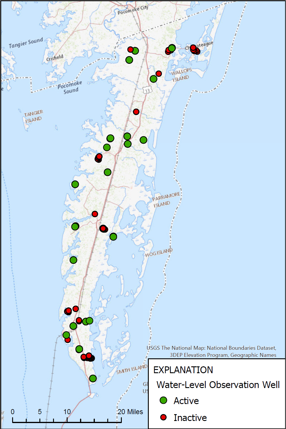 Locations of sites from National Water Information System