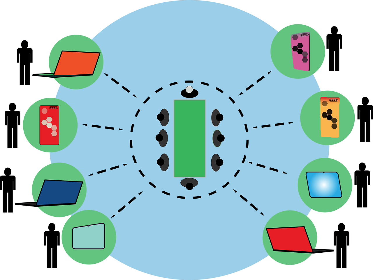 Graphic representing people attending video conference