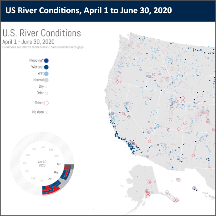 U.S. River Conditions, April to June 2020