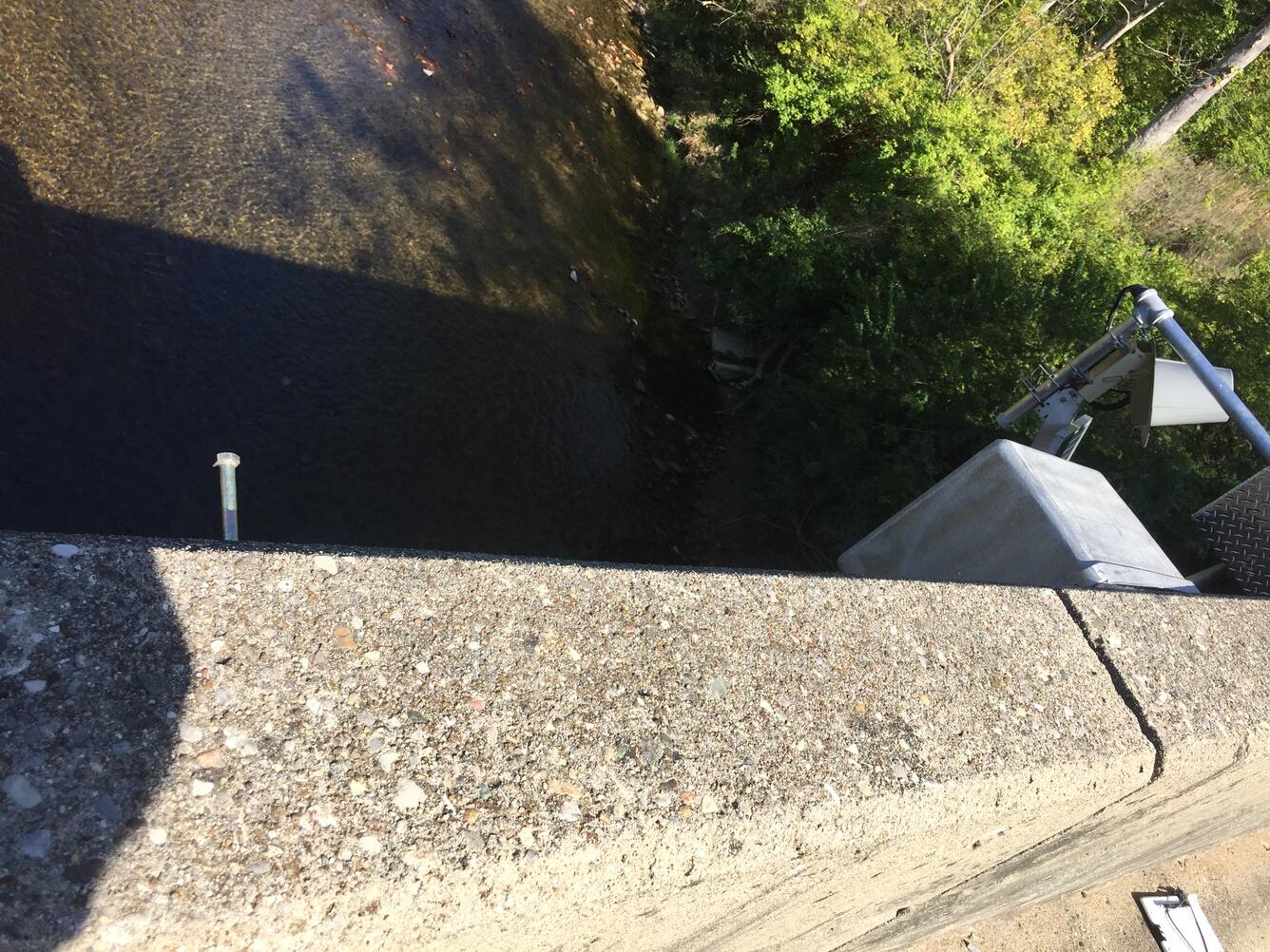 East Fork Whitewater River at Richmond IN - view under bridge