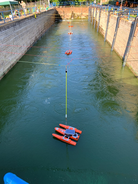 Water quality monitoring during field testing on the Fox River.