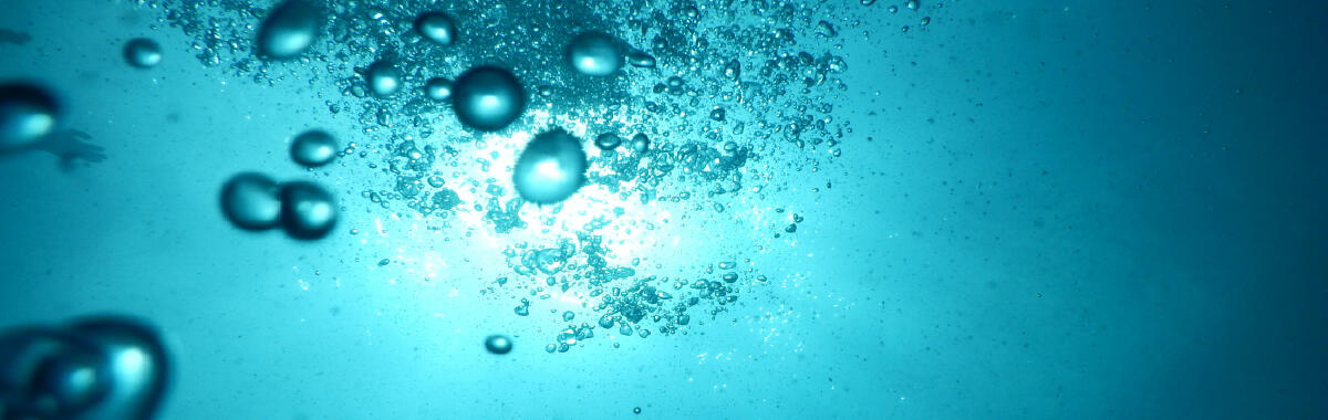Air bubbles under water