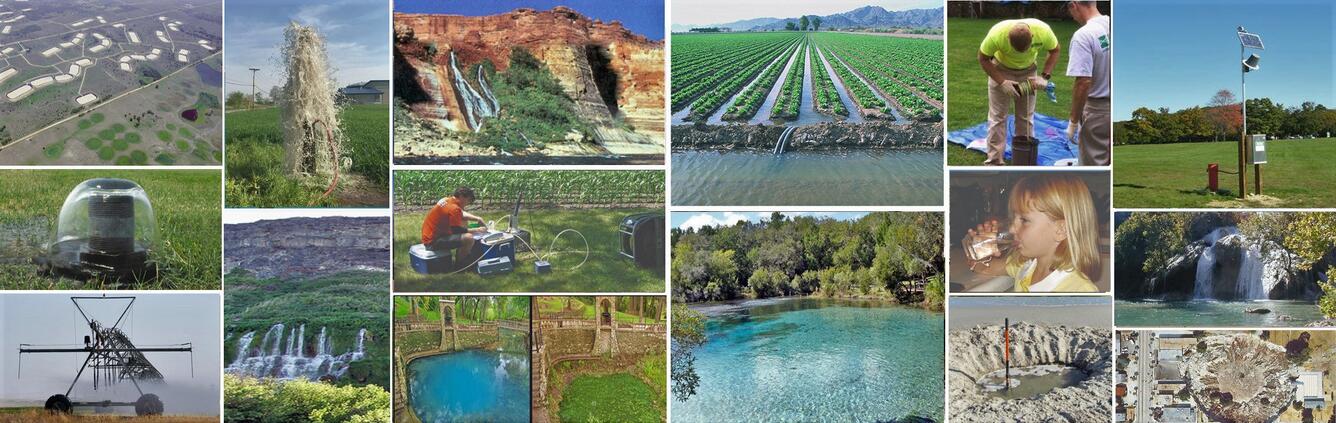 Collage of pictures about groundwater