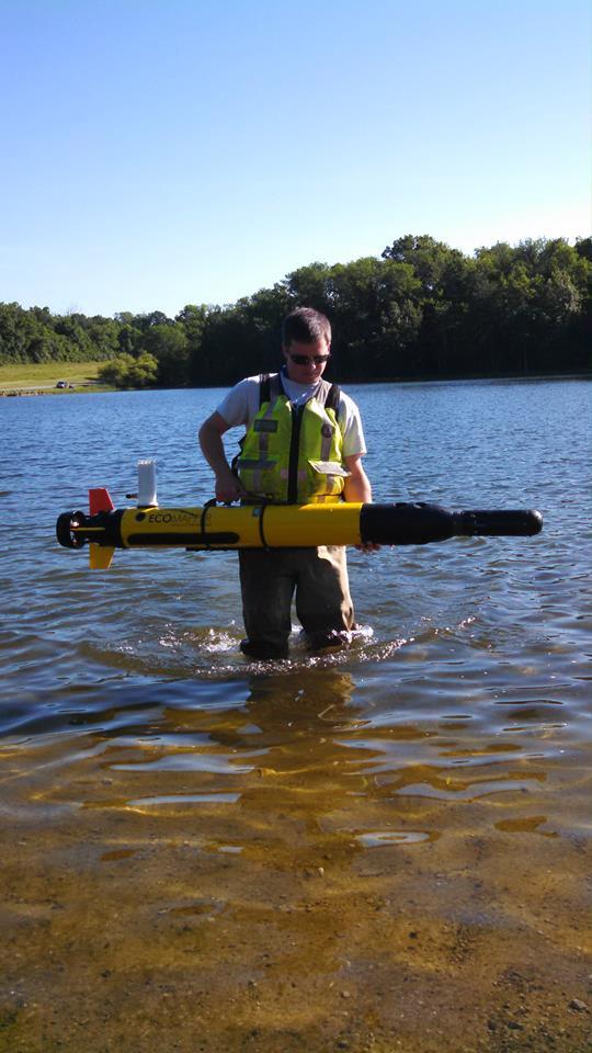 Zach Martin launching the Ecomapper at Long Run Park