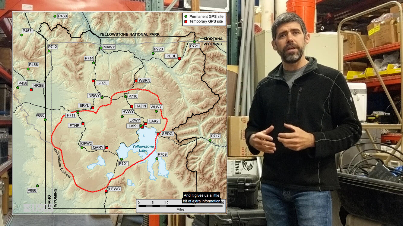 Man standing in front of a map