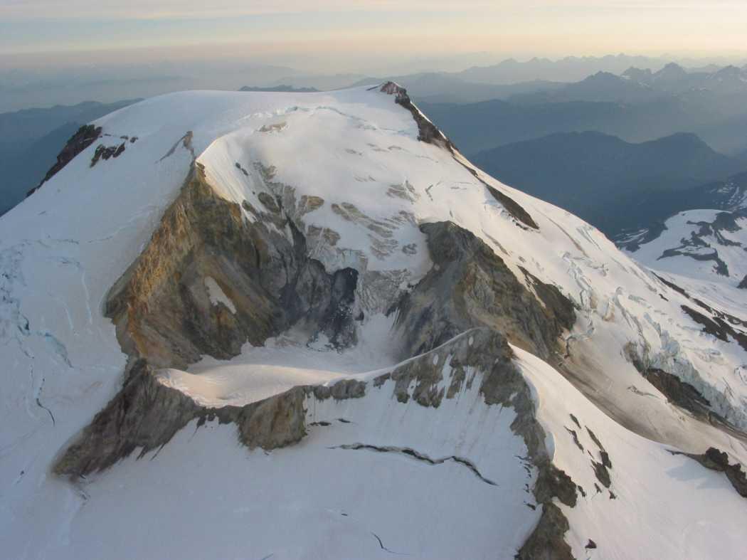 Sherman Crater (foreground) below the summit of Mount Baker, Washin...