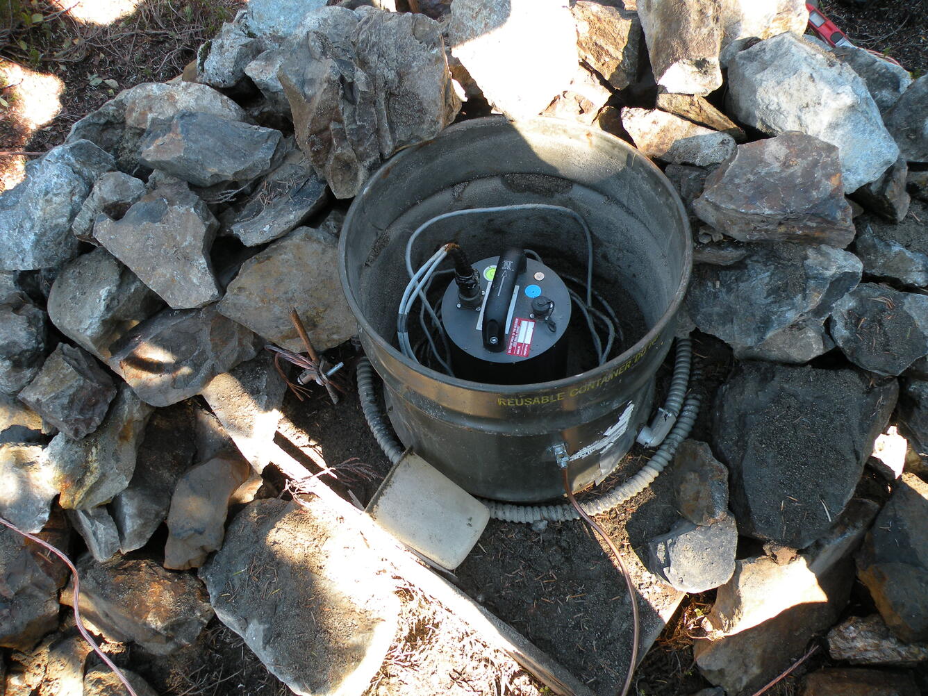 Seismometer installed in a vault above ground at Mount Baker, Washi...