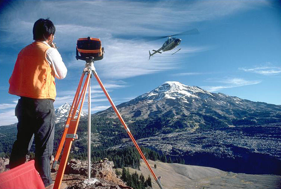 Technology in 1985: USGS Scientist conducting Electronic Distance ...