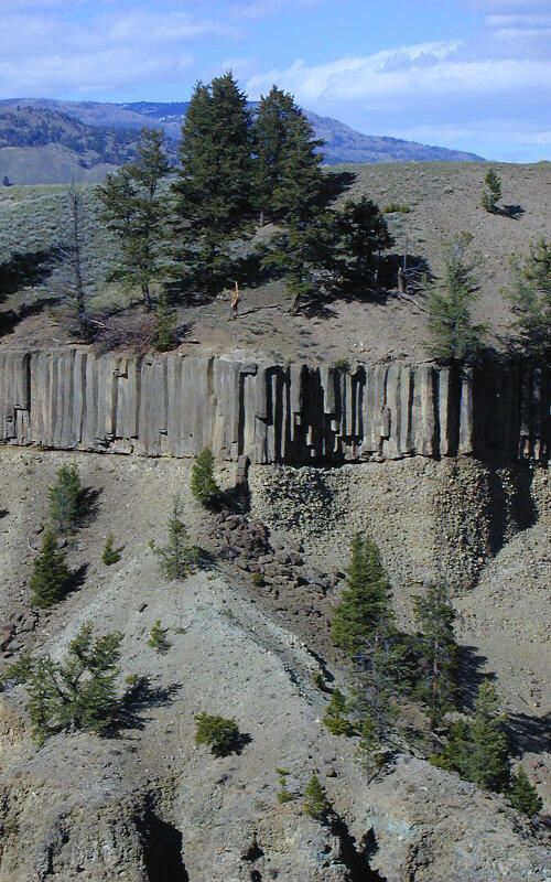 Columnar-jointed basaltic lava flow at the Narrows of the Grand Can...
