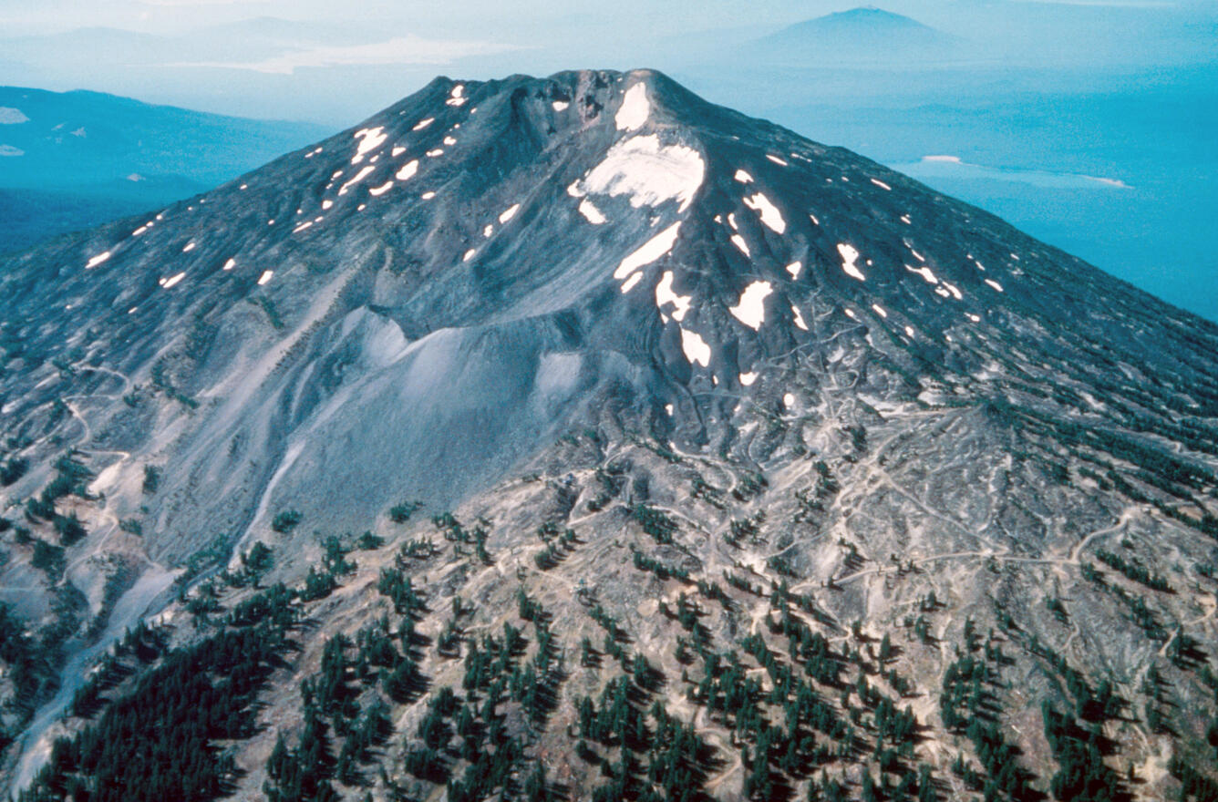 Mount Bachelor viewed from the south. Sparks Lake and South Sister...