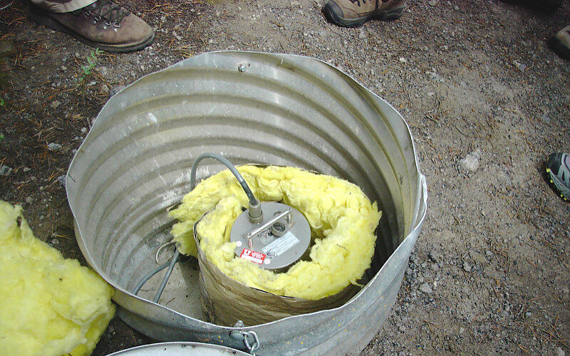 Installation of a broadband seismometer near Lake Junction, Yellows...