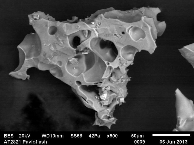 Backscattered electron image of ash erupted from Pavlof Volcano, Al...