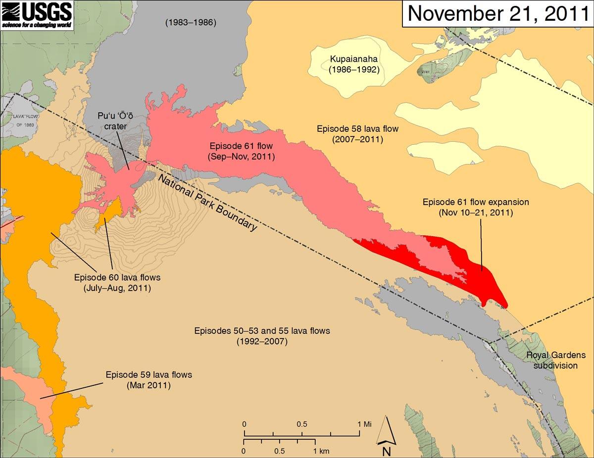 Pu‘u ‘Ō‘ō and Episode 61 flow field: November 21, 2011...