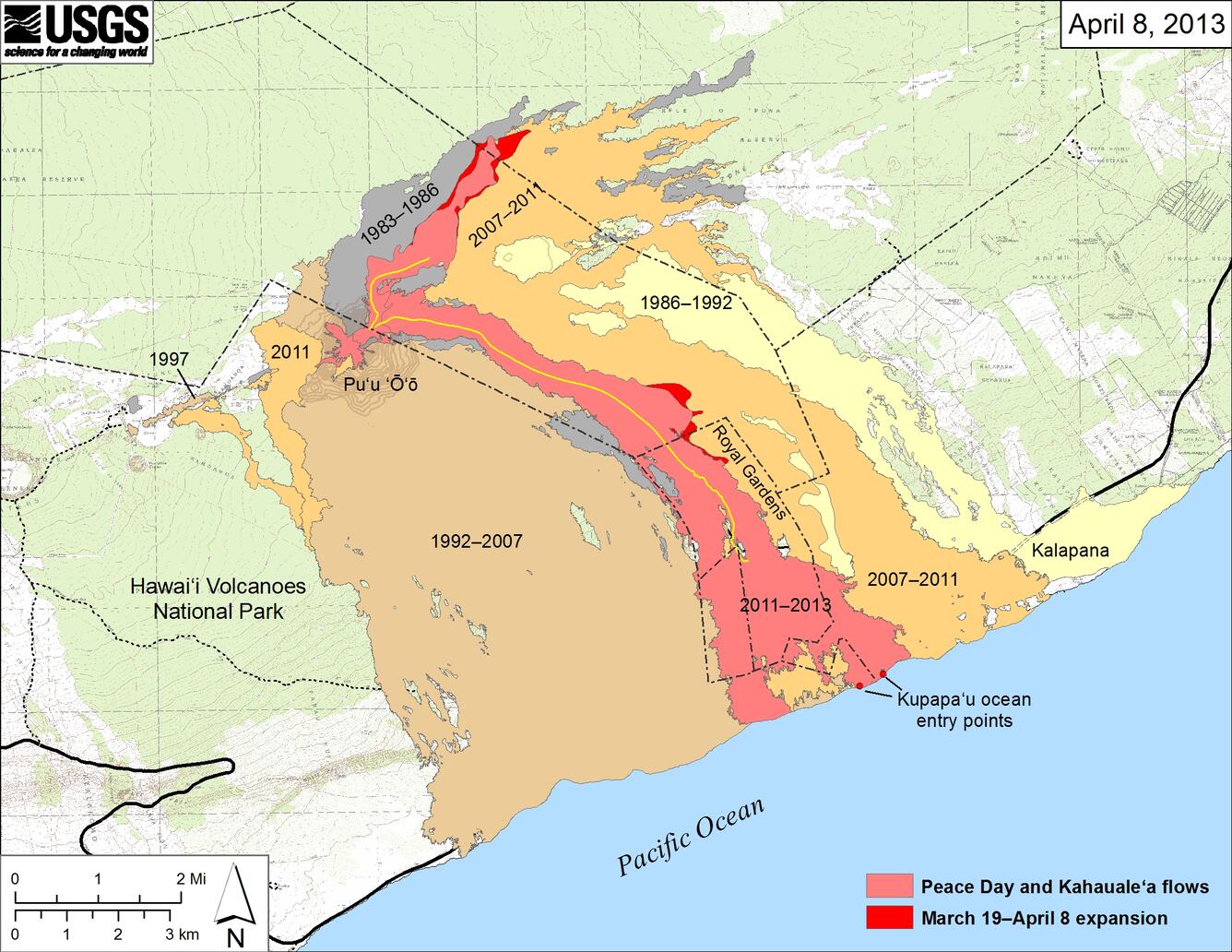 Peace Day and Kahauale‘a flow fields...