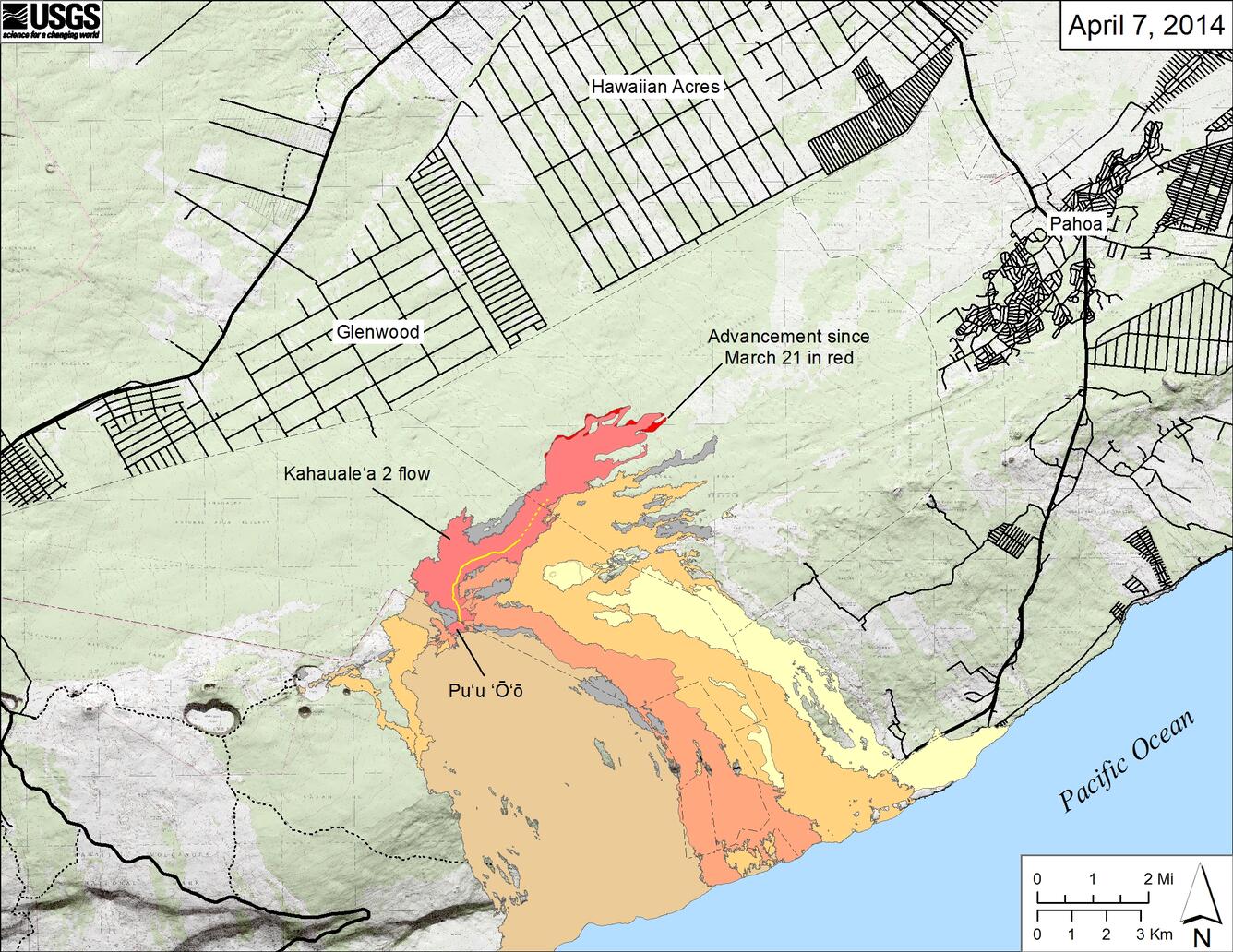 Small-scale map of Kīlauea's ERZ flow field...