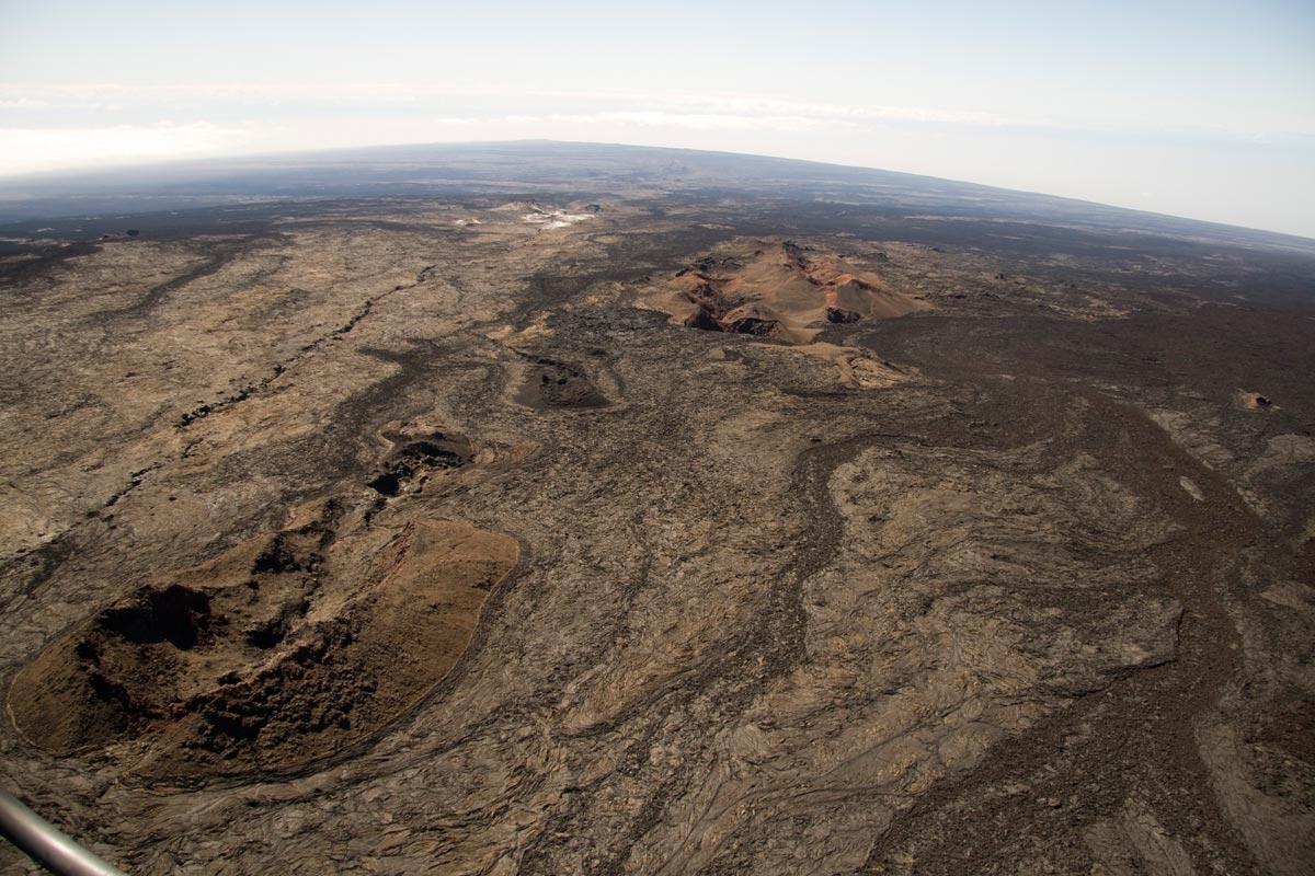 View from just below the summit of Mauna Loa looking back down the ...