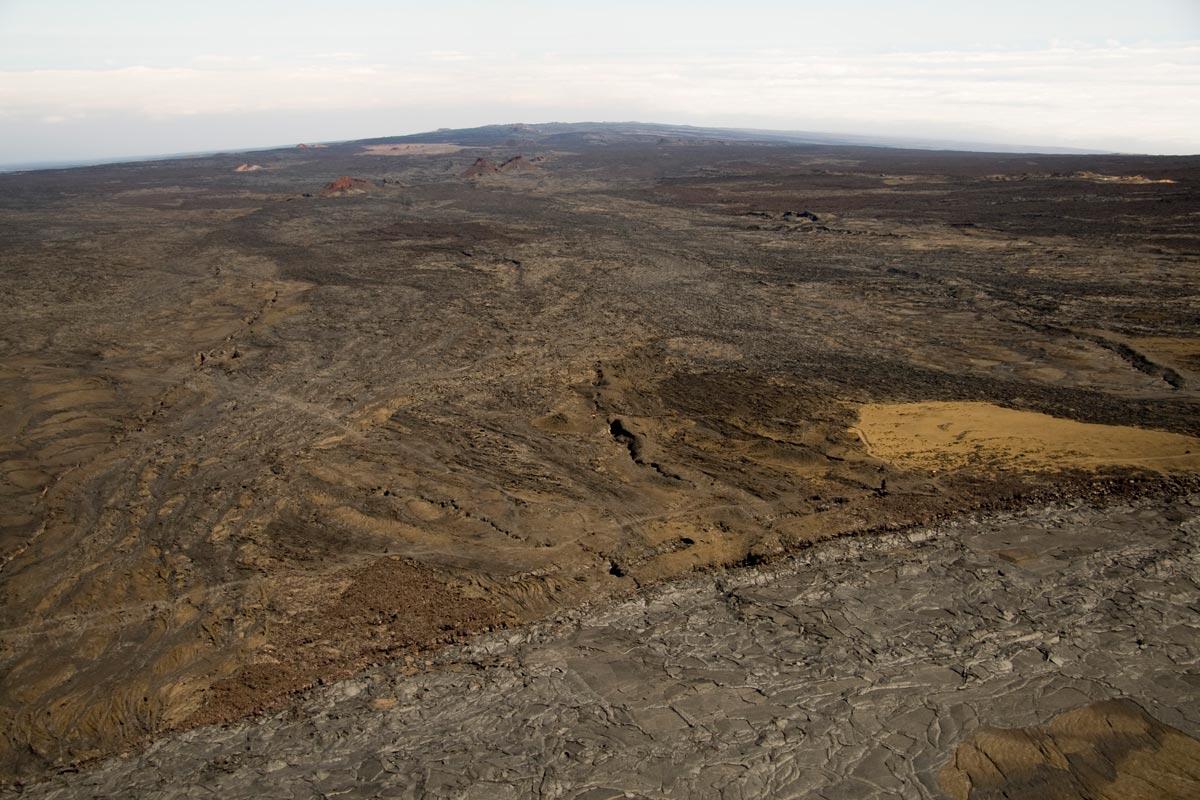 View looking downslope at the various cones that dot Mauna Loa's No...