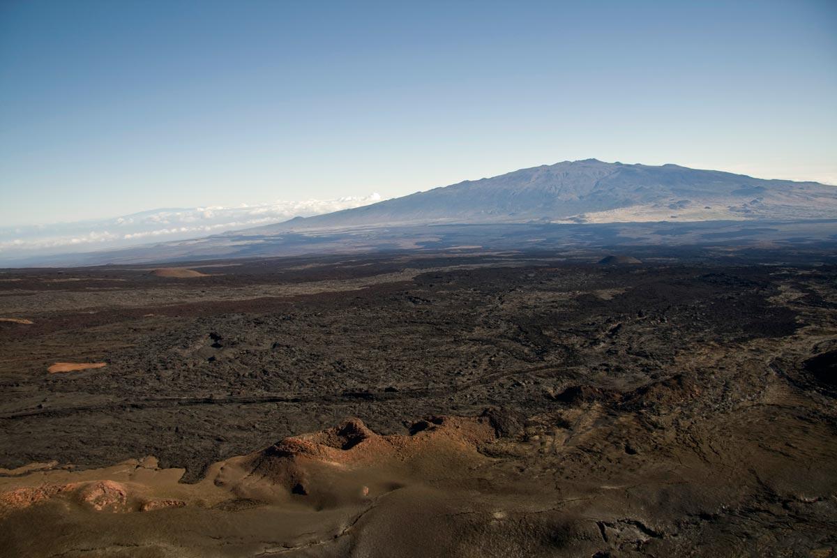 Shield-volcano Mauna Kea viewed from the northern slope of Mauna Lo...