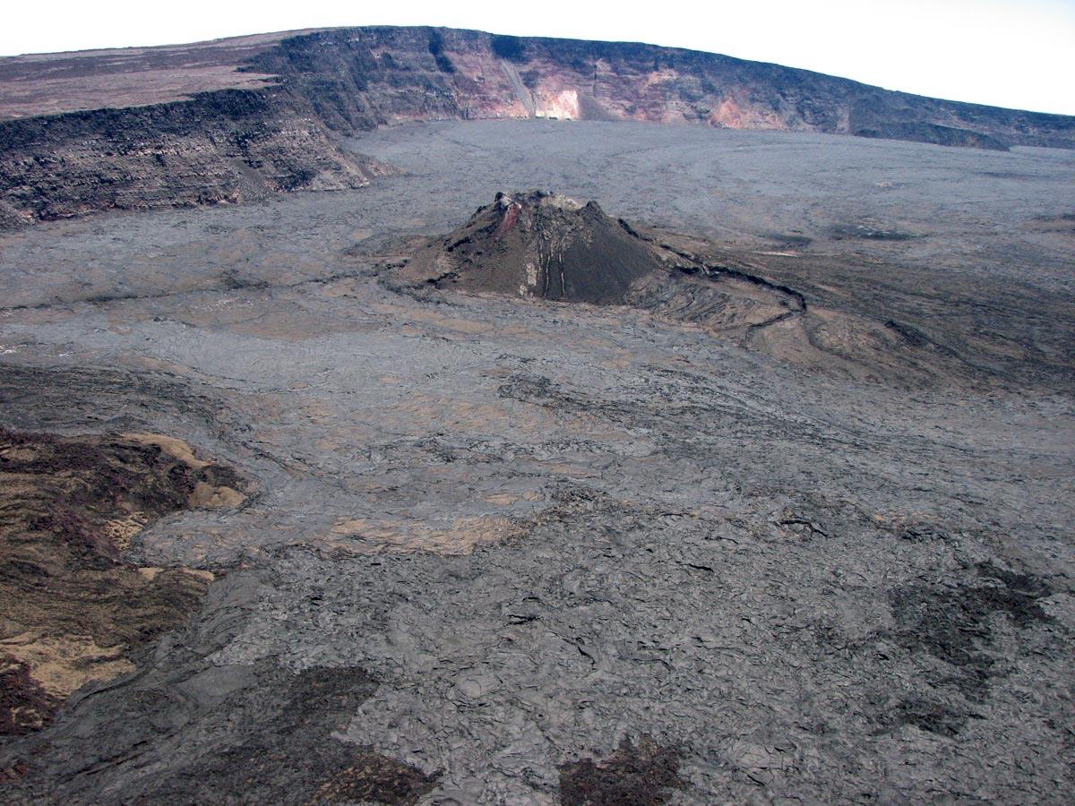 An aerial view of the 1940 cinder-and-spatter cone on the floor of ...